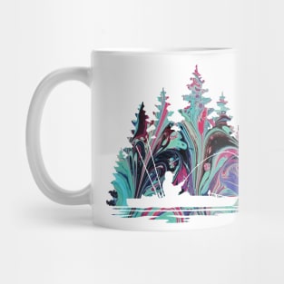 Abstract Silhouette of a Kayak Fisherman Mug